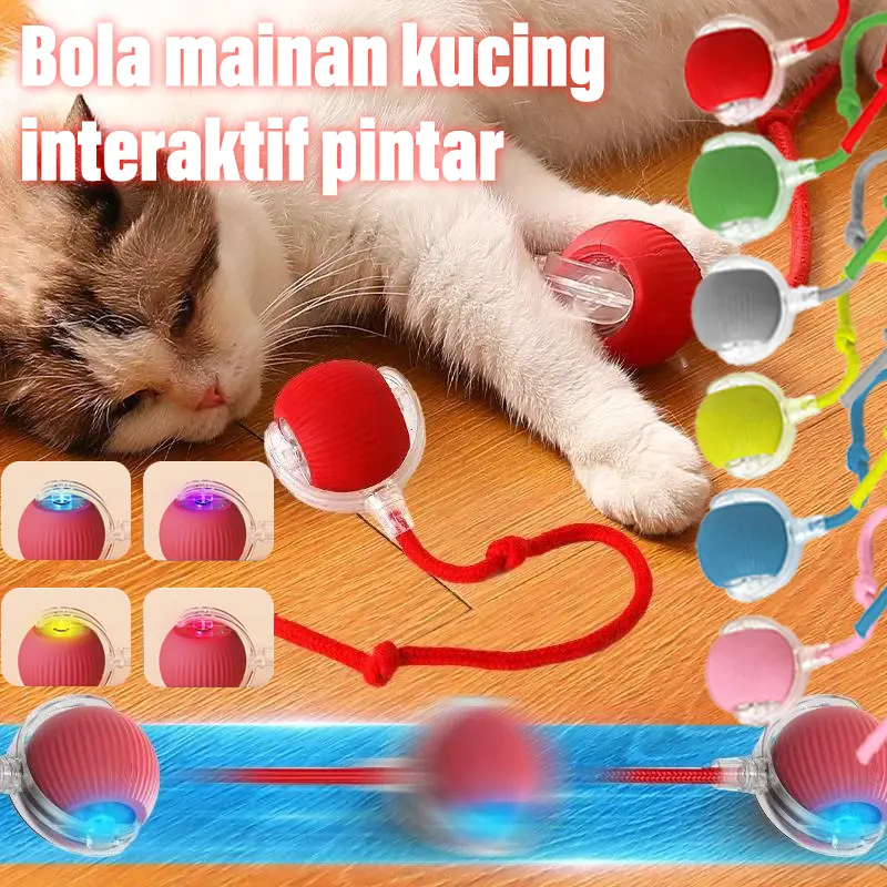 Mainan Haiwan Peliharaan Elektrik, Tovs Kucing Pintar, Bola Bergolek Automatik, Ekor Palsu, Boleh Dicas Semula, Interaktif, Sesuai untuk Latihan Anjing dan Kucing, Meniru Kord ekor Tetikus, Kapasiti Bateri: 150MAh