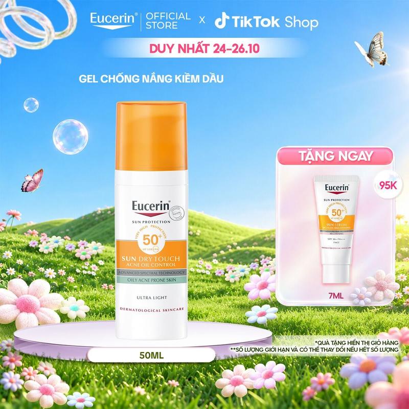 Gel Chống Nắng Giúp Hỗ Trợ Giảm Bóng Nhờn Eucerin Sun Dry Touch Oil Control Face SPF50+ 50ml-Skincare Sunscreen