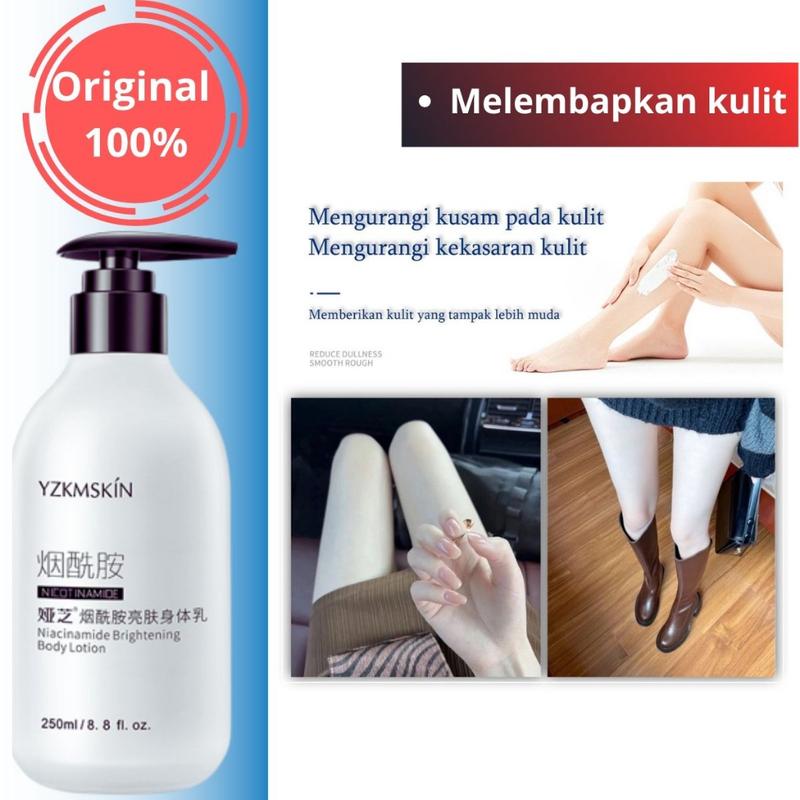 Original YZKMSKIN Body Lotion Pemutih Kulit Tubuh/Badan Essence Niacinamide Brightening 250ml 2