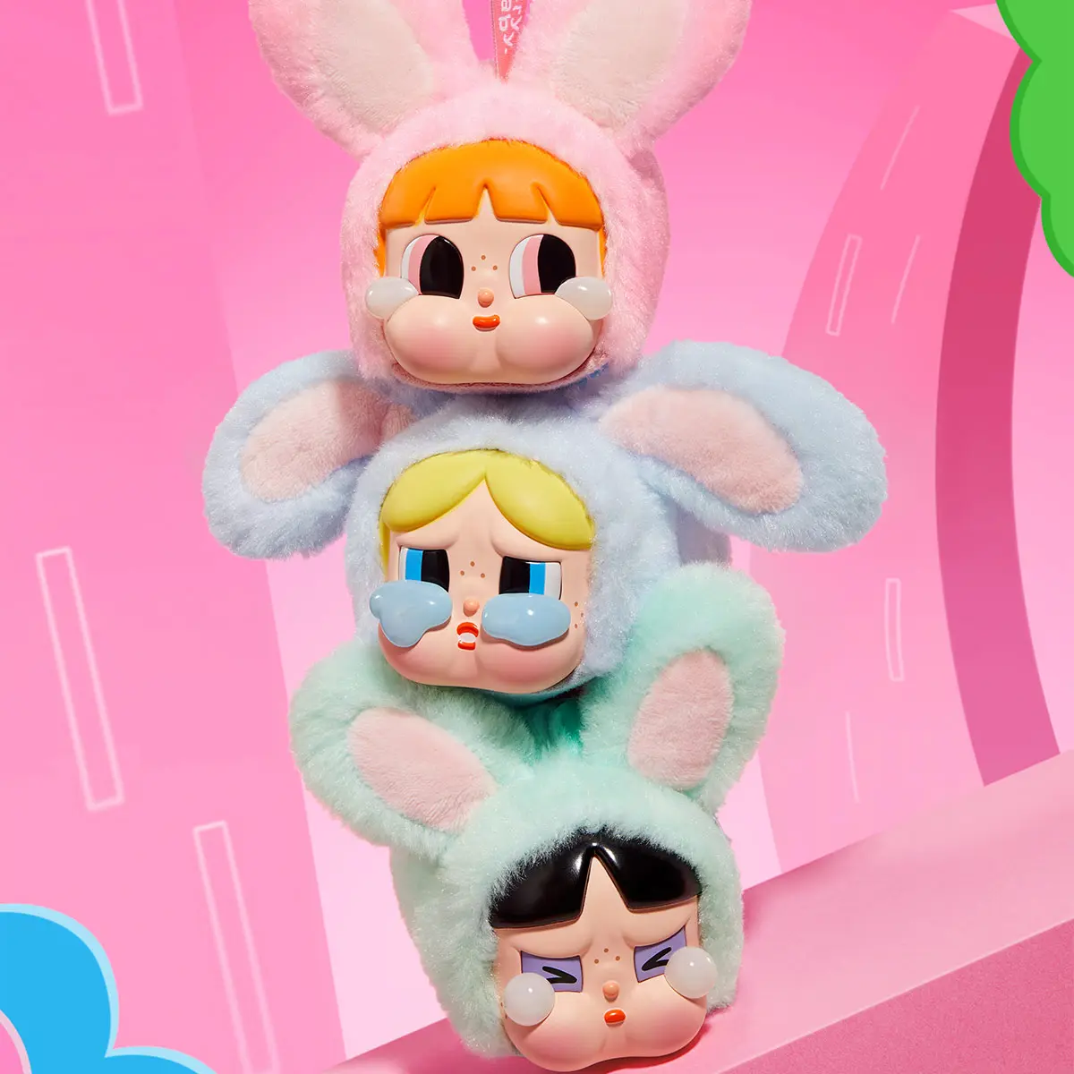 POP MART CRYBABY × Powerpuff Girls Series-Vinyl Face Plush Series blind box figures toys