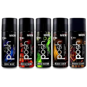 Posh Men Parfum 150ml 3 Pcs Parfum Pria Label Posh Men Kapasitas 150ml untuk Koleksi Anda Varian Cool Blue Red Extrem Green Motion Black Gold Brown Legacy