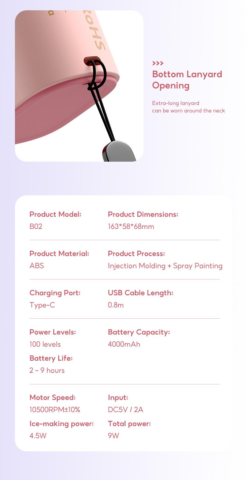 Yodevoe B02 High-Speed Fan Portable HandHeld Fan Semi Conductor Icy Cool Air Mini kipas Strong Wind 100 Gear Wind Speed kipas angin Digital Display Adjustable Turbo kipas