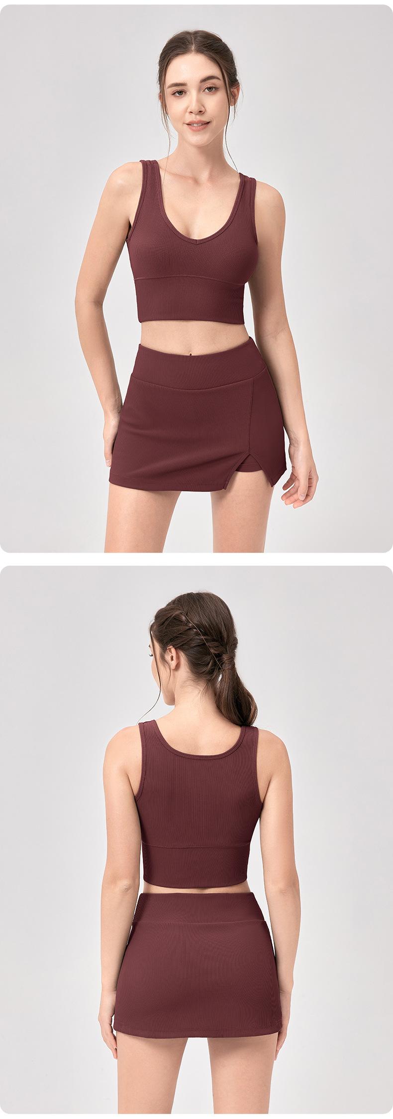 Product Introduction of JUM Tight stretch tennis skirt anti-slip High waisted sports Yoga fitness golf short culottes pocket  tennis miniskirt alix earle 18
