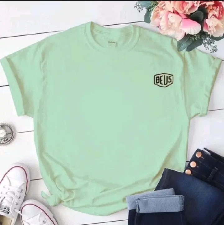 L.A. - Baju Atasan Kaos wanita Deus/Beus vneckwanita Fit Nyaman 3