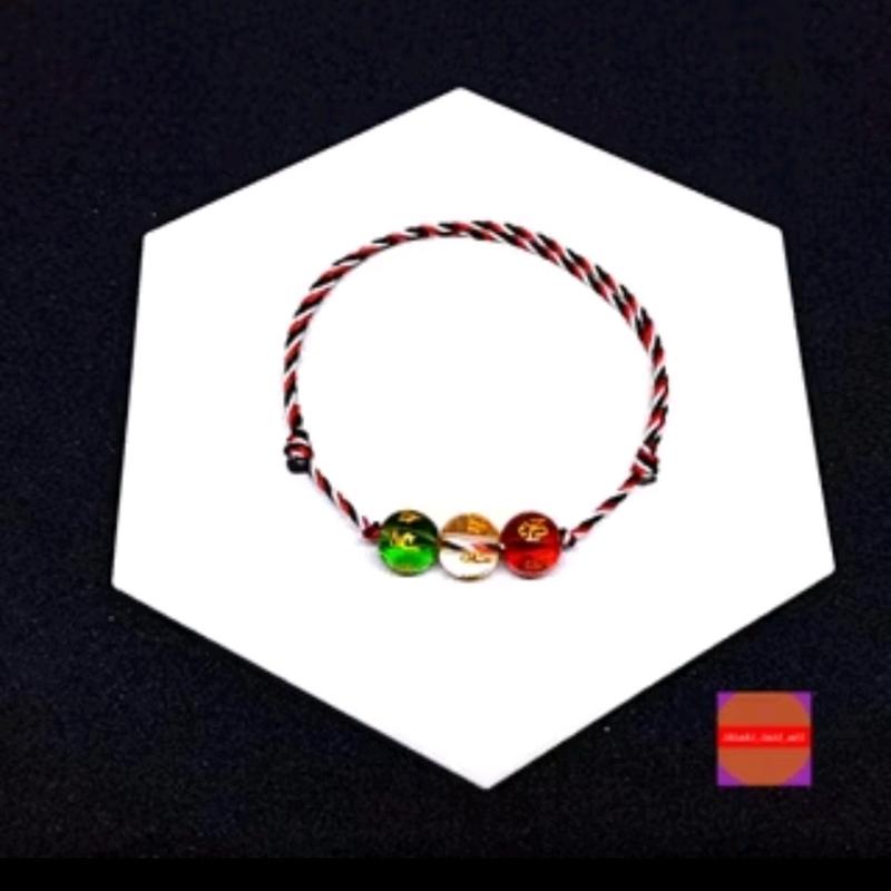 Gekang tridatu tiga batu mantra tibet Elegan Gelang Tali Bracelets Biru Kuning Benang 4