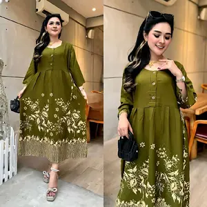 Daster Chibi Murah Ukuran Jumbo Bisa Buat Wanita Bumil Busui LD 120 Dengan Lengan 3/4 Motif Terbaru Kekinian Kancing Rayon Ibu Hamil