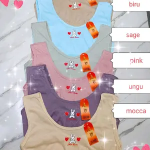 3pcs miniset Remaja Wanita Bahan Halus Katun Polyster Cocok Untuk Anak Abg Sd Smp Max Bb 50kg Warna Biru Sage Pink Ungu Mocca