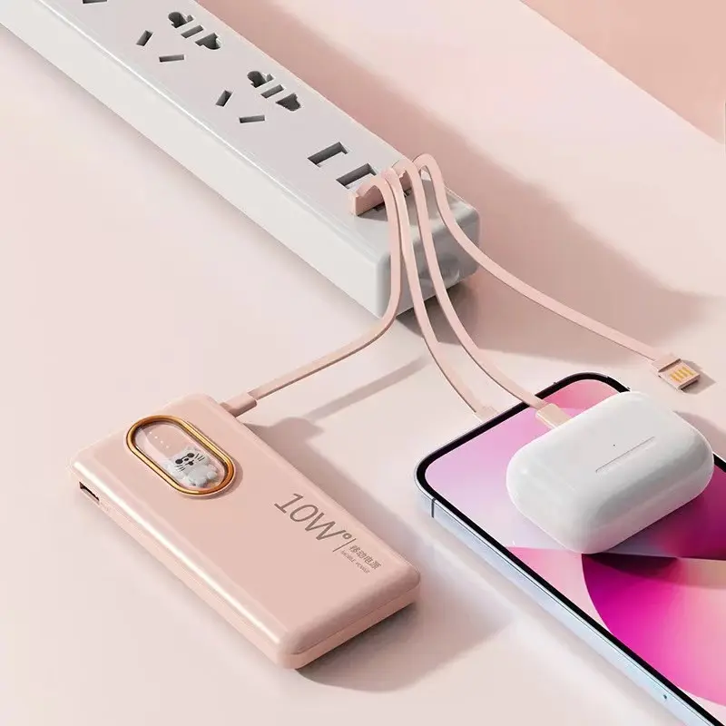 Power Bank 30000 mAh Mini Kartun BeruangUkuran dengan 4 USB Pengisian Cepat SenteiLED Tampilan Cahava Power Bank Power BankEksternal Charger Ponsel Portabel untuk lOS /Android 6