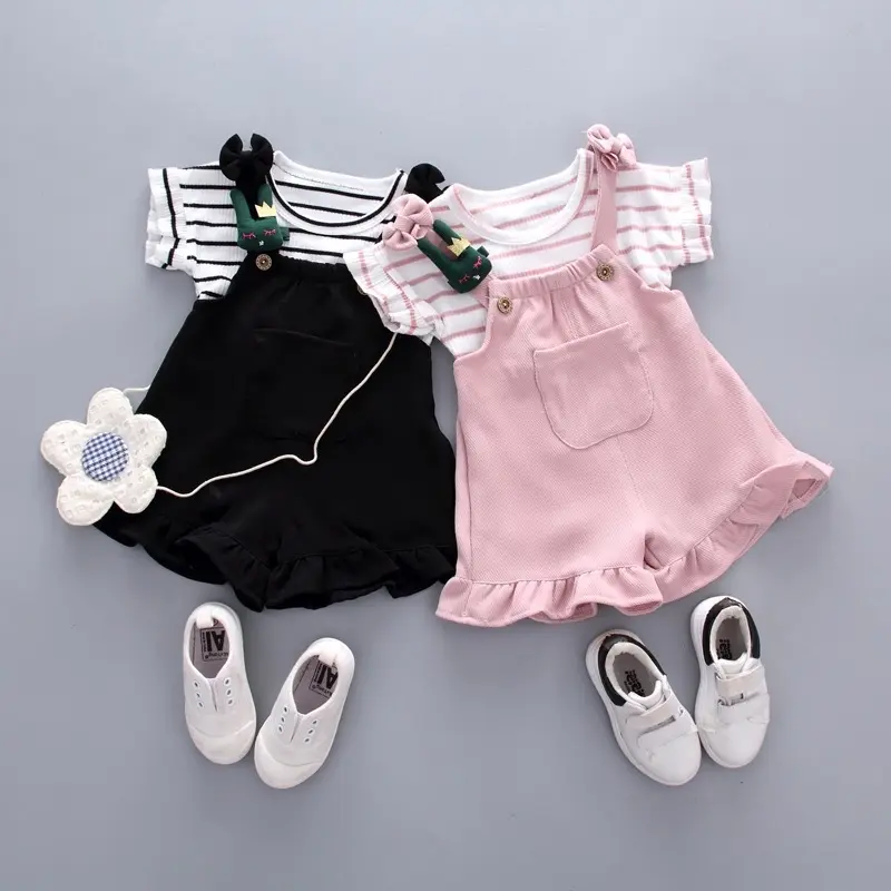 DRESS ROMPER SETELAN ANAK PEREMPUAN KATUN LEMBUT DAPAT PIN BROSS (BUNNY)