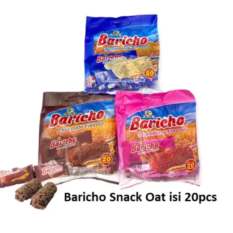 Paket 3 PACK PUSAN BARICHO SNACK SEREAL OAT RASA COKELAT STROBERI VANILLA Food Makanan Oatmeal Choco