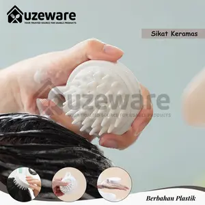 Uzeware Sisir Keramas Bulat Silikon/ Alat Pemijat Kepala Anti Ketombe
