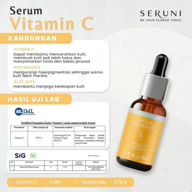 Seruni – Serum Vitamin C + Moisturizer – Membantu Membersihkan Wajah & Membantu Mencerahkan Wajah – [2 Pcs] Extract Kerutan 2