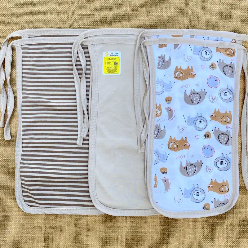 6/12 Pcs Popok Kain Popok Tali Bayi Baru Lahir Perlengkapan Bayi Newborn Popok Kain Bayi Series Cream Popok Bayi - ASYAM BABY 0