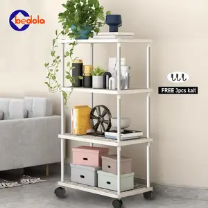 Rak dapur plastik rak susun serbaguna 4 layer