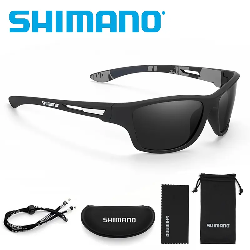Shimano Polarized Sunglasses Men's Driving Sun Shades Male Cycling Camping Hiking Fishing Classic Sun Glasses UV400 Fashion Eyewearing With Box