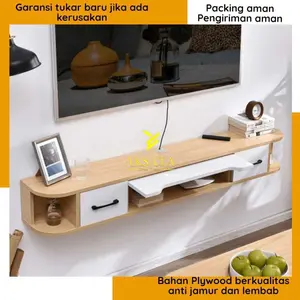 Meja TV Gantung Lengkung Minimalis Kayla