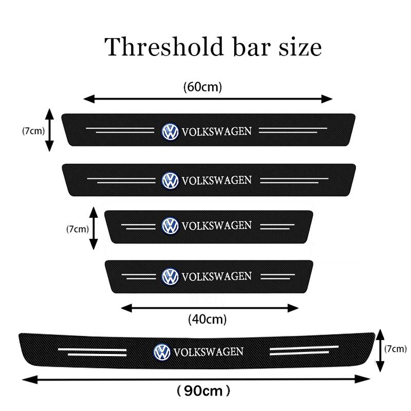 Product Introduction of Suitable for Volkswagen Passat Tiguan Golf Tourrag Lavida Car Door Sill Sticker Anti-Scratch Carbon Fiber leather Sticker Trunk Protector Stickers 8