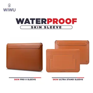Wiwu Tas Laptop SKIN PU Leather Sleeve Series Skin Pro II - Skin Stand Ultra Stand Sleeve Laptop Macbook Waterproof With Magnetic Cover