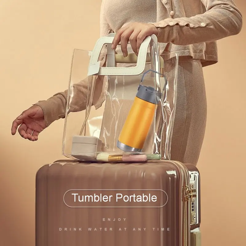 Tumbler Botol Minum Stainless 304 ukuran 650ml Dengan Handle dan Sedotan 5