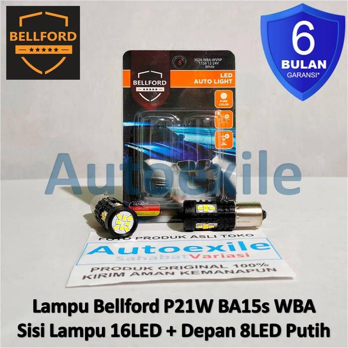 Gambar Bellford LED S25 P21W BA15s WBA 12V 24V Putih Lampu Mundur Rem Sein Mobil dan Truk - Putih dari Autoexile Kota Medan 5 Tokopedia