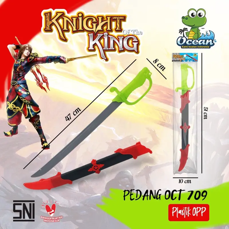 Pedang Oct 709 - Pedang Knight of the King dengan Panjang 47 cm dan 8 cm - Plastik OPP - Mainan Anak