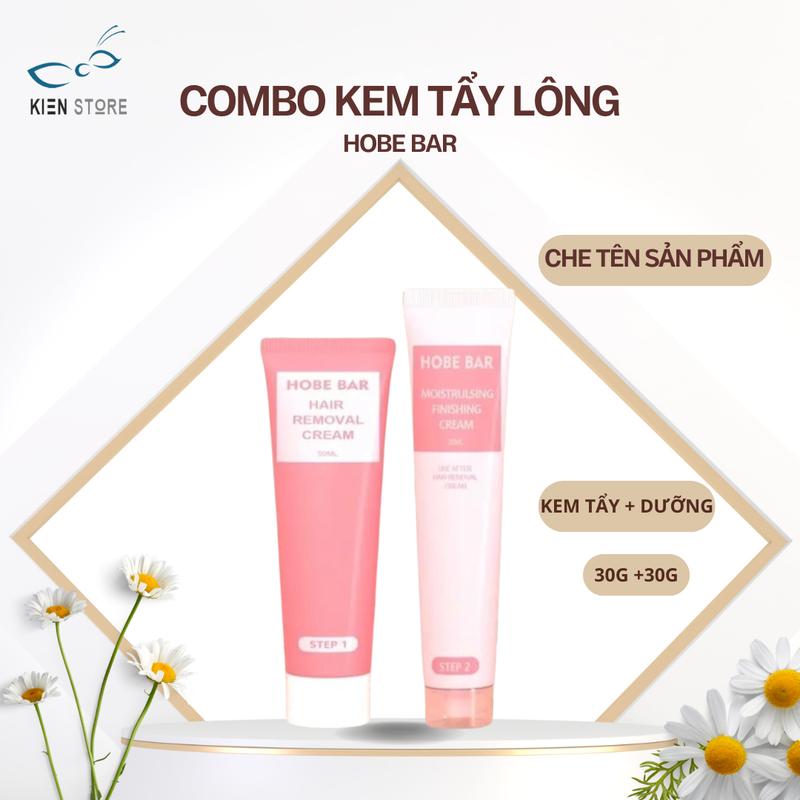 Hobe Bar Kem Tẩy Lông 50g & Gel Dưỡng Phục Hồi 30g Chiết Xuất Thực Vật Cho Nam Nữ Giúp Loại Bỏ Lông Tay Chân Nách Cạo Râu