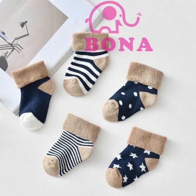  Set tất bông xù 5 đôi BONA dày dặn ấm áp 