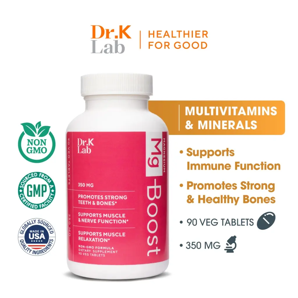 [GWP] Dr. K Lab Mg-Boost 350 mg for Stress Reduction, Better Sleep and Muscle Relaxation Supplement Capsule for Healthcare (EXP:07/25)