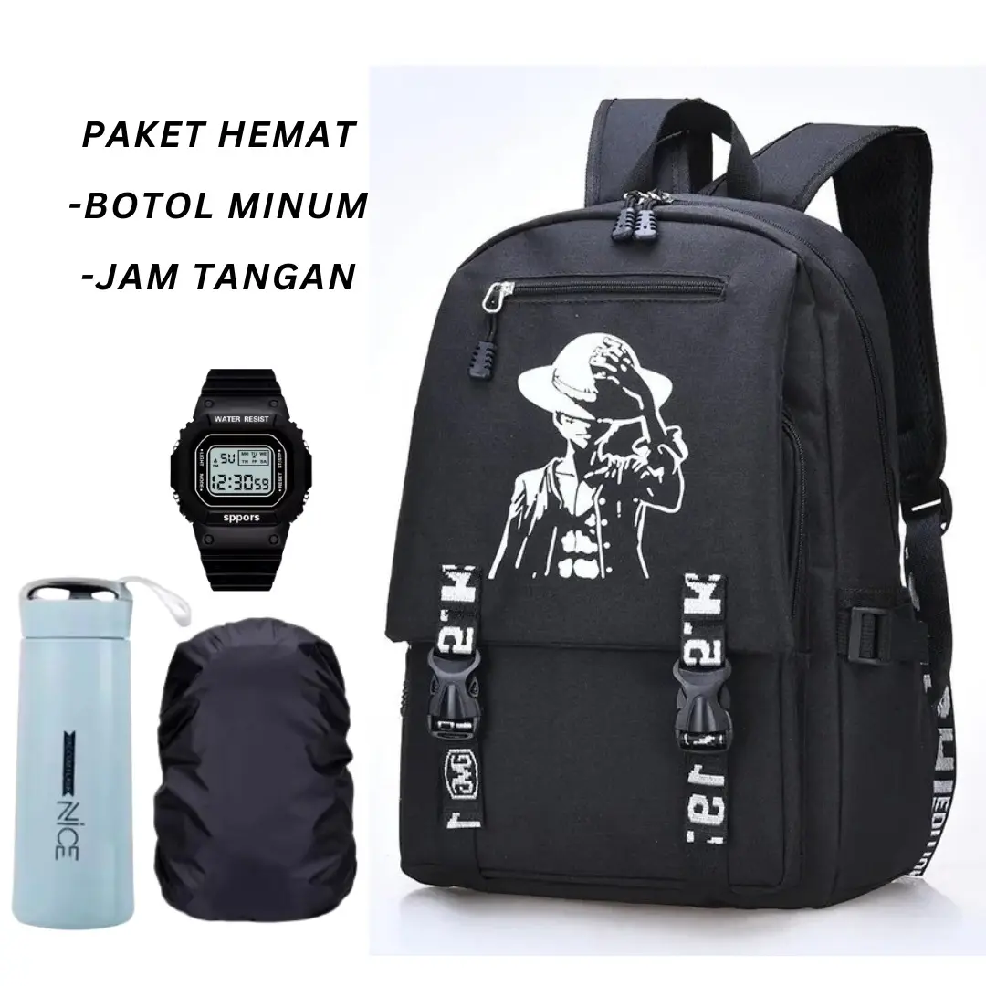 Tas ransel anime one piece-tas ransel anak unisek-backpack karakter  kartun-tas sekolah anak SD SMP