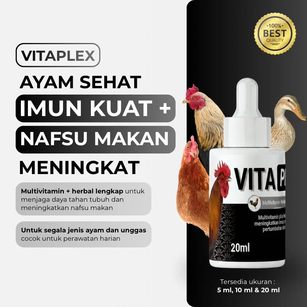VITA PLEX Multivitamin Ayam Bebek Unggas Menunjang Daya Tahan Tubuh & Nafsu Makan