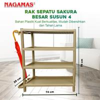 Gambar NAGAMAS Rak Sepatu Premium Sakura Besar 4 Susun / Rak Sepatu 4 Susun / Rak Serbaguna Plastik dari Nagamas Official Store Kota Tangerang 3 Tokopedia