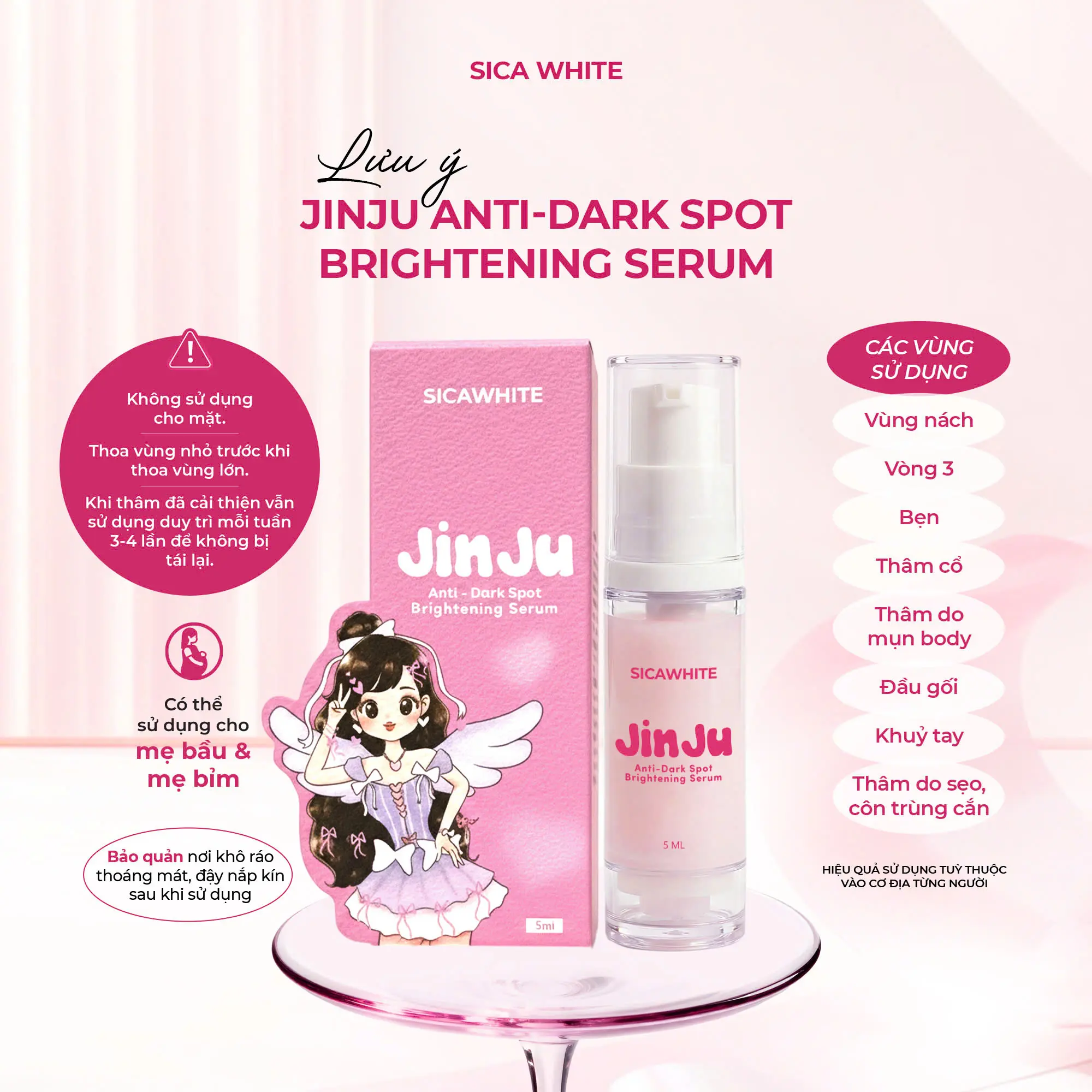 [J1](Che Tên)Tinh Chất Mờ Thâm Serum JinJu (5ml) Cao Cấp - Hỗ Trợ Giảm Thâm Vùng Nách, V3, Bẹn, Chân, Thâm Do Côn Trùng Cắn,..