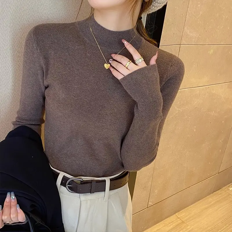 AJW [TC] Atasan Rajut Turtleneck Wanita Lengan Panjang | Iner Rajut Turtleneck Knit | Baju Dalaman Turtleneck 8
