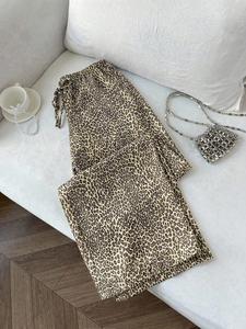 Pantalones de estampado de leopardo para mujer, casuales y de moda para todas las estaciones, cómodos y a la moda para uso diario