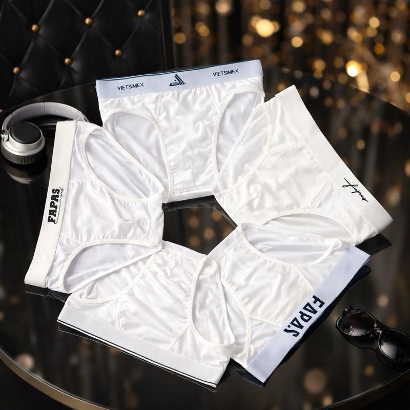  Combo 5 quần sịp tam giác sịp chéo nam MÀU TRẮNG mix nhiều cạp đai khác nhau cho chọn mẫu  