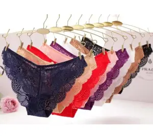 Promosi!!!06#Pakaian Dalam Wanita 1 Pc Warna Acak 45kg-65kg Bahan Brokat Ukuran Penuh Kenyamanan Renda Bernapas Boxer Motif Pendek Seamless Waist Celana Dalam Wanita Import