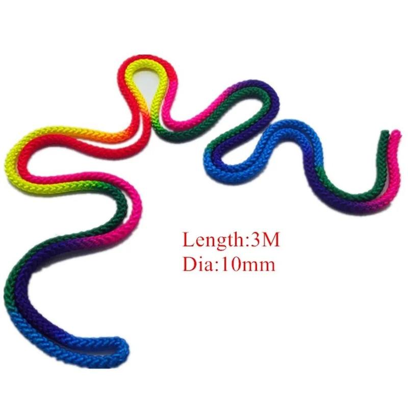 Outdoor Activities Rainbow Color Gymnastics Arts Rope Competition Rhythmic Rope Yoga Training 3M Gymnastics Jumping Props Sports Training 7