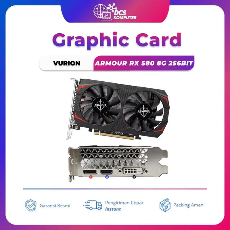 VGA Vurion AMD Radeon RX 580 8Gb Armour Ddr5 256bit Dual Fan - Shop ...