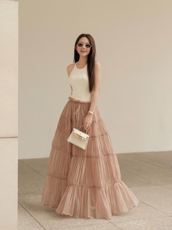 Chân váy voan dáng dài cho nữ COCOBEBE EGY SKIRT