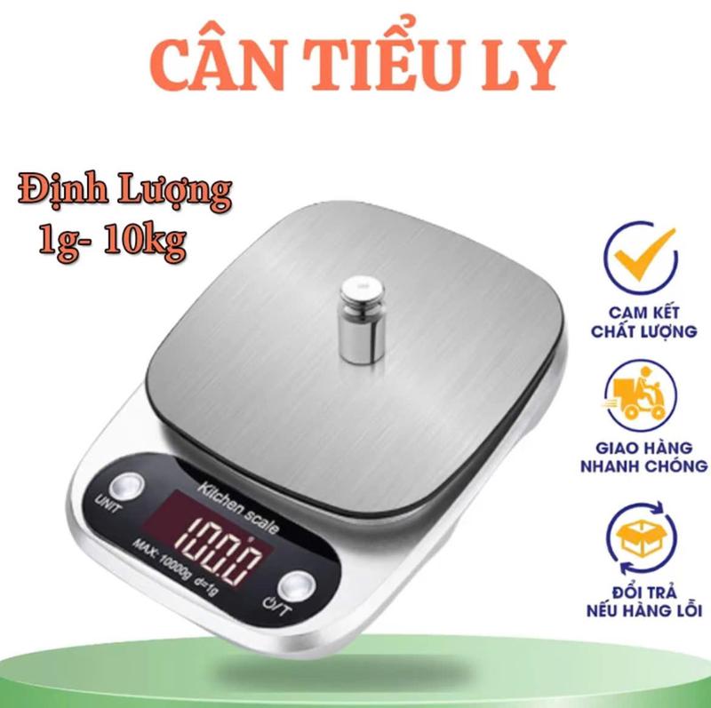 Cân Tiểu Li, Cân Điện Tử Nhà Bếp Mini Đinh Lượng 1g-10kg , Có Độ Chính Xác Cao, Có Tính Năng Trừ Bì , Tặng Kèm 2 Cục Pin 1