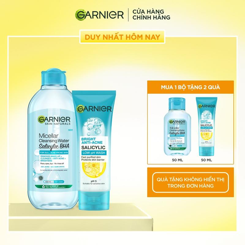 Bộ đôi sạch thoáng Garnier Garnier làm sạch sâu cho mọi loại da