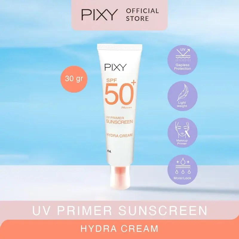 Pixy UV Primer Sunscreen Hydra Cream - Perlindungan Kulit Terhadap Sinar UV - Perawatan, Liquid, Waterproof