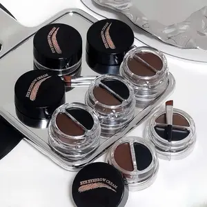 Eyebrow Gel Cream 2IN1 Dual Tone Alis Natural Tahan Lama Waterproof Dilengkapi Kuas Aplikator Eyebrow Cream Gel waterproof Pensil Alis-kosmetik Mata