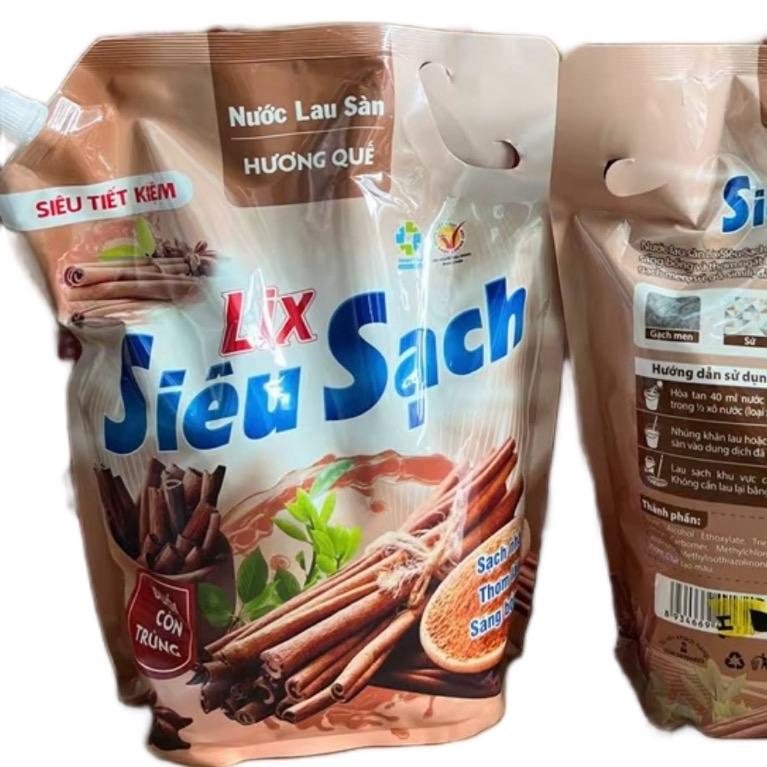 Lix Siêu Sạch Nước Lau Sàn Hương Quế Siêu Tiết Kiệm Dùng Cho Sàn Nhà 3.2l