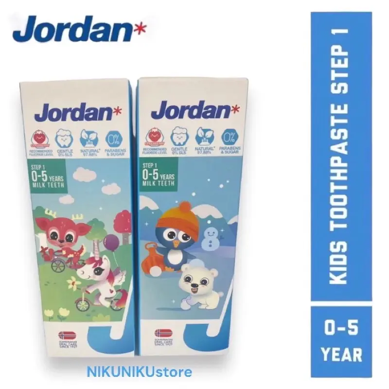 Pasta gigi JORDAN Step 1 0-5th & Step 2 6-12th ORIGINAL Sikat Gigi gc tooth mousse  original Kids Brush Perawatan 1