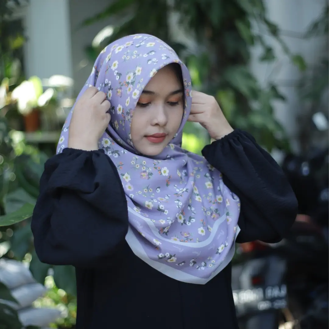 Voal Hijab Scarf Kerudung Printing “Berbunga” Series