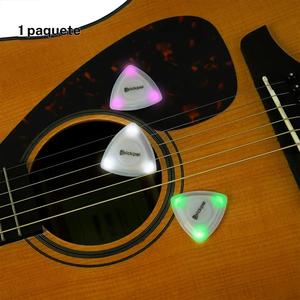 Púa de guitarra con luz LED, 1 unidad, forma triangular, púa vibrante con luz, púa que parpadea, accesorios de guitarra para presentaciones en escenario