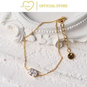 Loven.Gold Saphire Bracelet gelang titanium anti karat perhiasan aksesories wanita pergelangan tangan