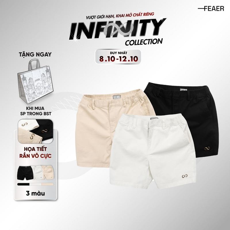 [ -100K ƯU ĐÃI BST MỚI TỪ 8 - 12/10] Quần short kaki nam Infinity Agile, form trên gối, vải mềm mịn, co giãn dễ chiu, tôn dáng - FEAER