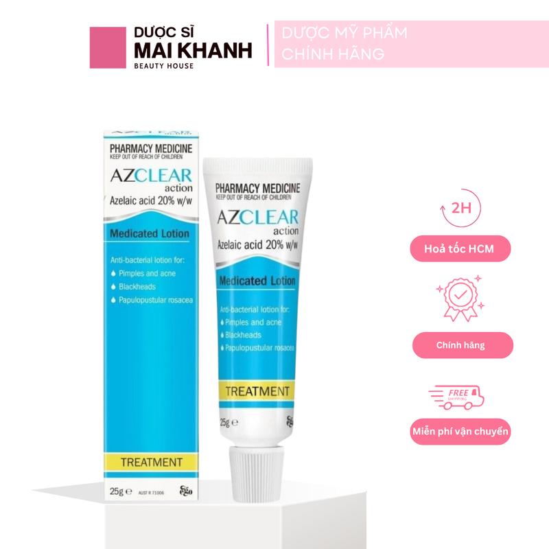 Kem Azclear Action Lotion Hỗ Trợ Giảm Mụn 20% Azelaic Acid Medicated 25gr